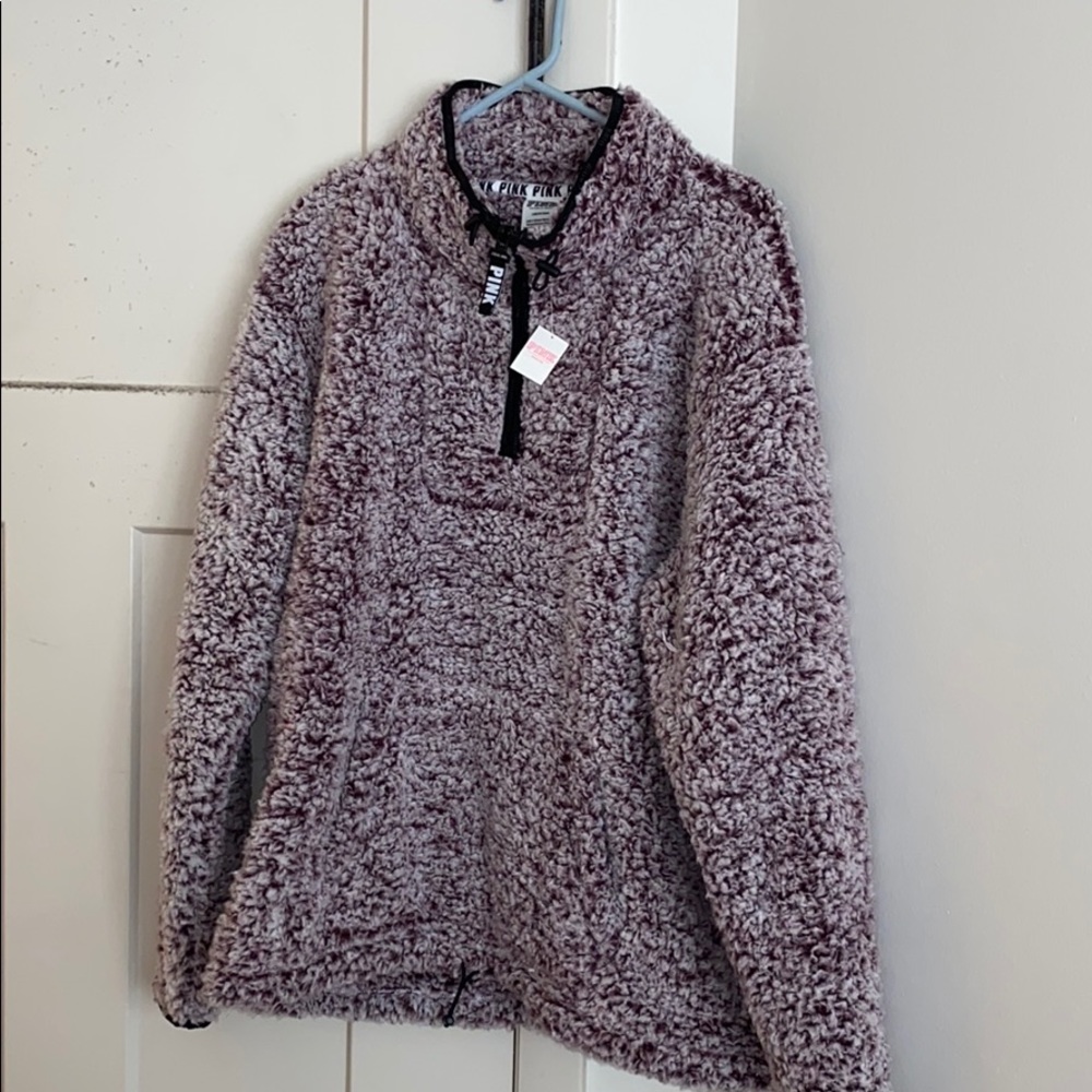 PINK Sherpa quarter zip